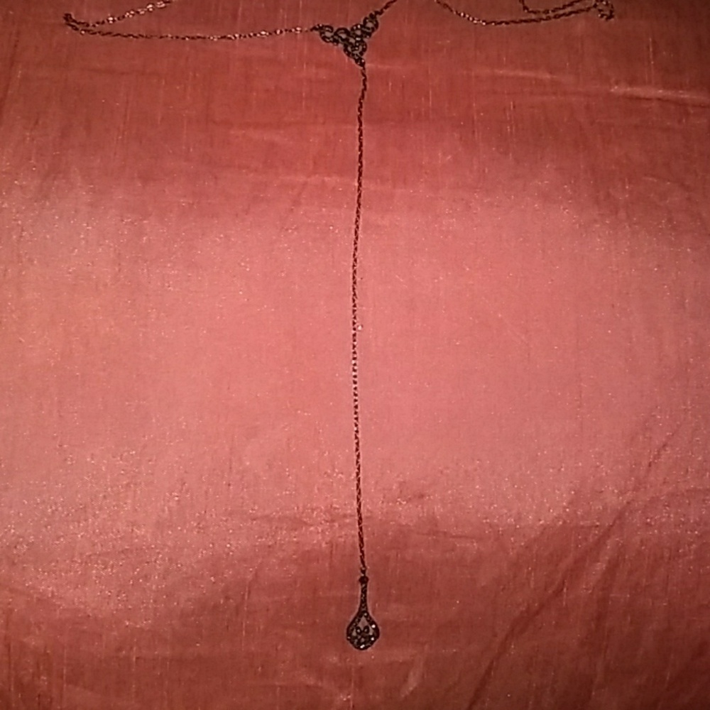 BNWT I.N.C. Black-Tone Jet Pavé Lariat Necklace - Picture 4 of 5